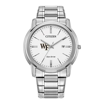 Men's Citizen Watch Silver Wake Forest Demon Deacons Eco-Drive Dial Stainless Steel Watch