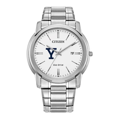 Men's Citizen Watch Silver Yale Bulldogs Eco-Drive Dial Stainless Steel Watch