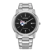 Men's Citizen Watch Silver Pennsylvania Quakers Eco-Drive Black Dial Stainless Steel Watch