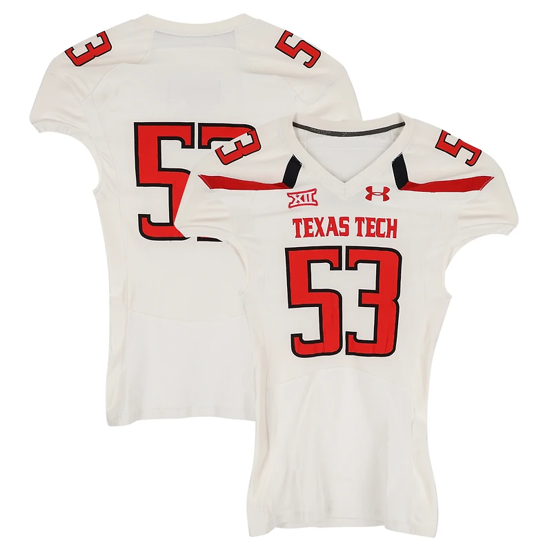 Texas Tech Red Raiders Team-Issued #53 White Jersey from the 2013 NCAA Football Season