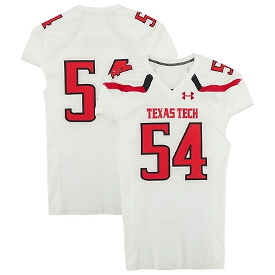 Texas Tech Red Raiders Team-Issued #54 White Jersey from the NCAA Football Season