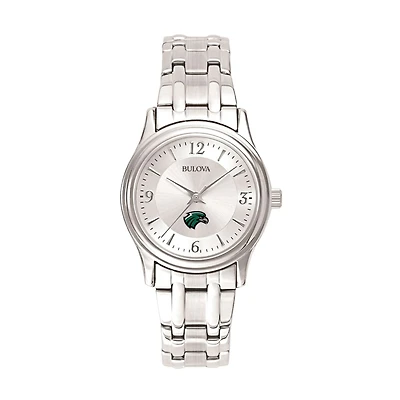 Women's Bulova Silver Northeastern State Riverhawks Silver-Tone Dial Stainless Steel Quartz Watch