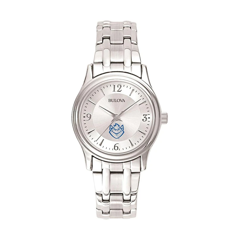 Women's Bulova Silver Saint Louis Billikens Silver-Tone Dial Stainless Steel Quartz Watch