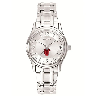 Women's Bulova Silver Tampa Spartans Silver-Tone Dial Stainless Steel Quartz Watch