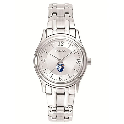 Women's Bulova Silver Texas Tyler Patriots Silver-Tone Dial Stainless Steel Quartz Watch