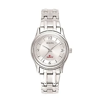 Women's Bulova  Silver Trinity Tigers Silver-Tone Dial Stainless Steel Quartz Watch