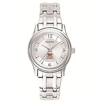 Women's Bulova  Silver Walsh Cavaliers Silver-Tone Dial Stainless Steel Quartz Watch