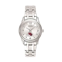 Women's Bulova  Silver Washington College Shoremen Silver-Tone Dial Stainless Steel Quartz Watch