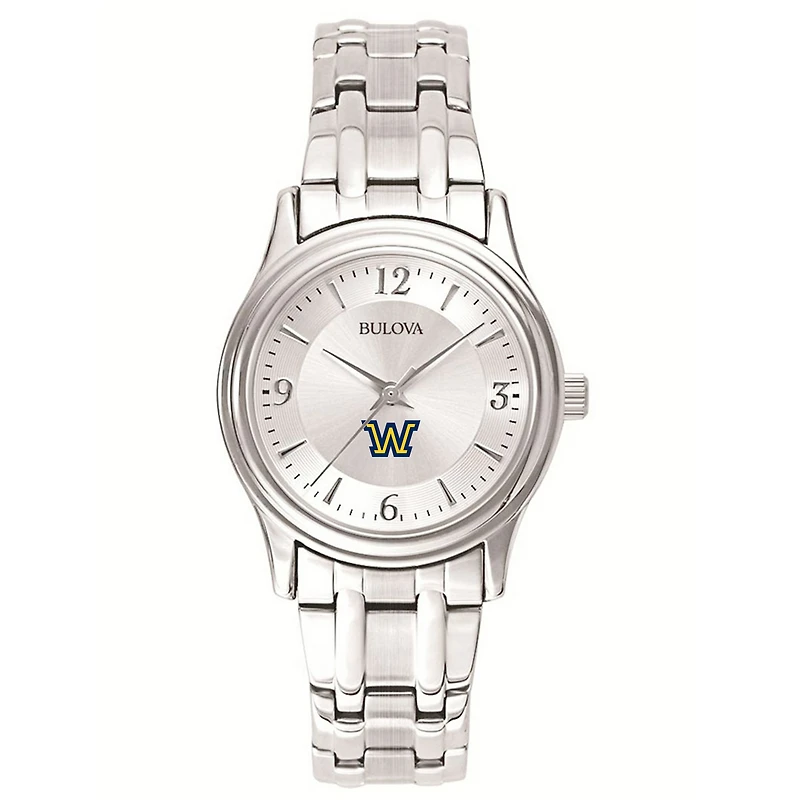 Women's Bulova Silver Wilkes Colonels Silver-Tone Dial Stainless Steel Quartz Watch