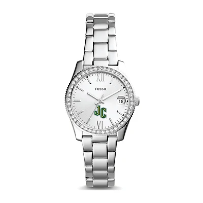 Women's Fossil Silver New Jersey City Gothic Knights Scarlette Mini Three-Hand Date Watch