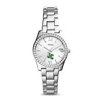 Women's Fossil  Silver New Jersey City Gothic Knights Scarlette Mini Three-Hand Date Watch