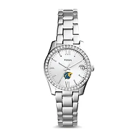 Women's Fossil  Silver College of New Jersey Lions Scarlette Mini Three-Hand Date Watch