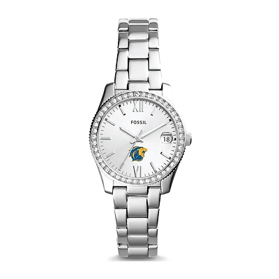 Women's Fossil Silver College of New Jersey Lions Scarlette Mini Three-Hand Date Watch