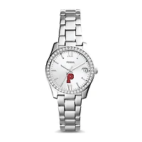 Women's Fossil  Silver Pacific Boxers Scarlette Mini Three-Hand Date Watch