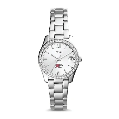 Women's Fossil Silver Rider Broncs Scarlette Mini Three-Hand Date Watch