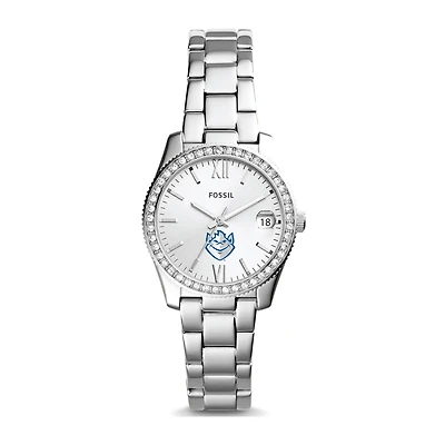 Women's Fossil Silver Saint Louis Billikens Scarlette Mini Three-Hand Date Watch