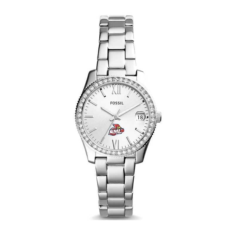 Women's Fossil Silver St. Mary's Cardinals Scarlette Mini Three-Hand Date Watch