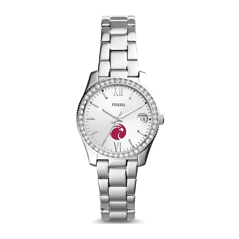 Women's Fossil  Silver Seattle Pacific Falcons Scarlette Mini Three-Hand Date Watch