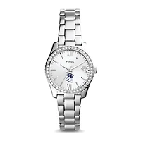 Women's Fossil  Silver Shawnee State Bears Scarlette Mini Three-Hand Date Watch