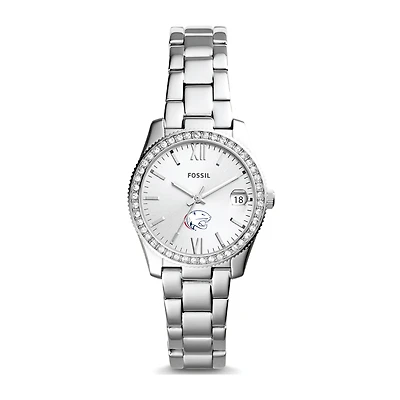 Women's Fossil Silver South Alabama Jaguars Scarlette Mini Three-Hand Date Watch
