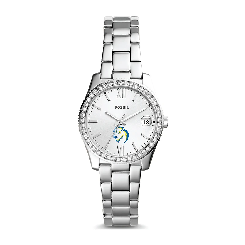 Women's Fossil  Silver Southeastern Oklahoma State Savage Storm Scarlette Mini Three-Hand Date Watch