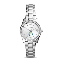 Women's Fossil  Silver Southeastern Oklahoma State Savage Storm Scarlette Mini Three-Hand Date Watch