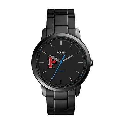 Men's Fossil  Black Pacific Boxers Minimalist Slim Stainless Steel Watch
