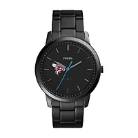 Men's Fossil  Black Pierce College Raiders Minimalist Slim Stainless Steel Watch