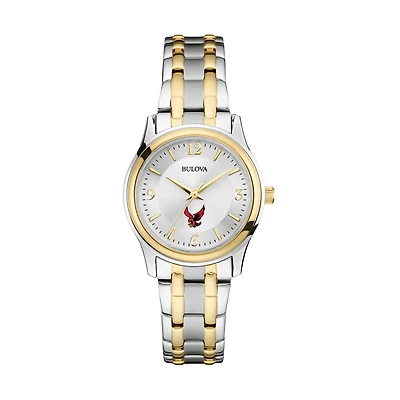 Women's Bulova Silver Roberts Wesleyan Redhawks Two-Tone Stainless Steel Watch