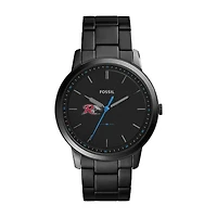 Men's Fossil  Black Rider Broncs Minimalist Slim Stainless Steel Watch