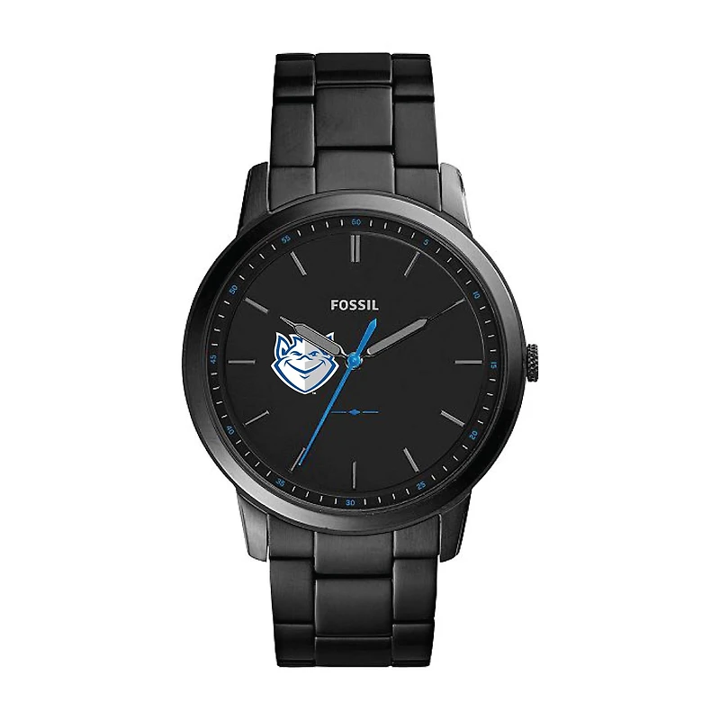 Men's Fossil Black Saint Louis Billikens Minimalist Slim Stainless Steel Watch