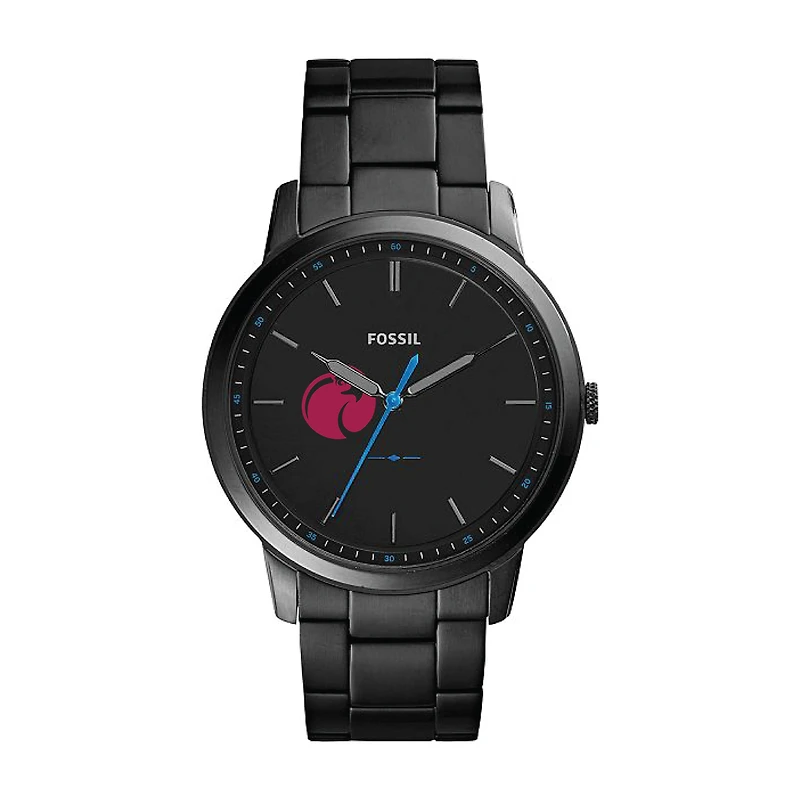 Men's Fossil  Black Seattle Pacific Falcons Minimalist Slim Stainless Steel Watch
