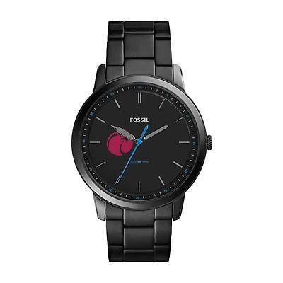 Men's Fossil  Black Seattle Pacific Falcons Minimalist Slim Stainless Steel Watch
