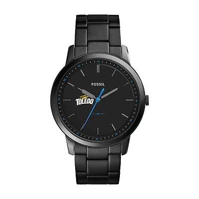 Men's Fossil Black Toledo Rockets Minimalist Slim Stainless Steel Watch