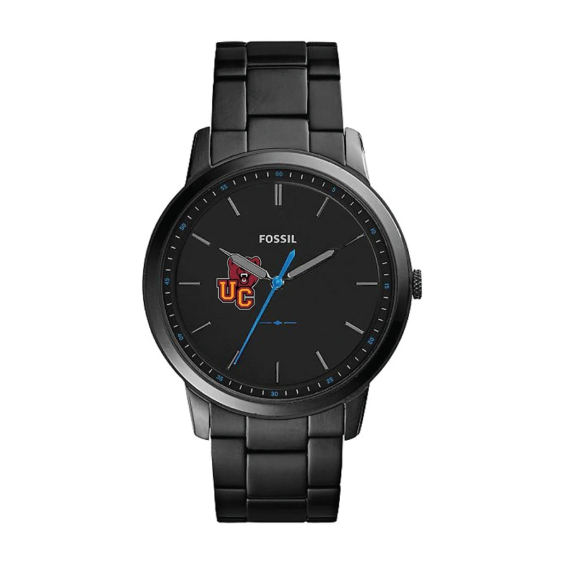 Men's Fossil Black Ursinus Bears Minimalist Slim Stainless Steel Watch