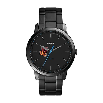 Men's Fossil  Black Ursinus Bears Minimalist Slim Stainless Steel Watch