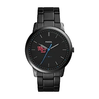 Men's Fossil  Black Washington College Shoremen Minimalist Slim Stainless Steel Watch