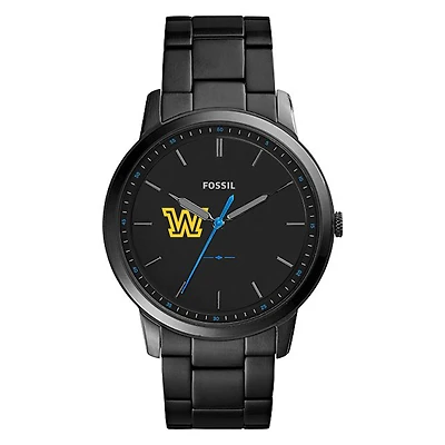Men's Fossil  Black Wilkes Colonels Minimalist Slim Stainless Steel Watch