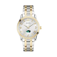 Men's Bulova  Silver/Gold Nichols College Bison Two-Tone Stainless Steel Watch