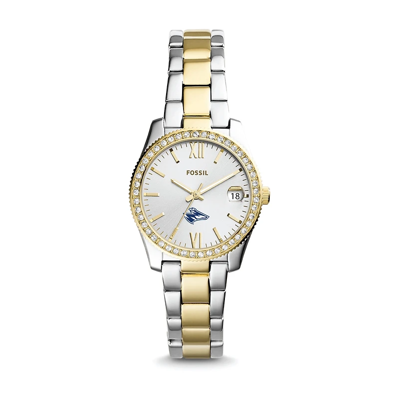 Women's Fossil Silver/Gold Nebraska-Kearney Lopers Scarlette Mini Two-Tone Stainless Steel Watch