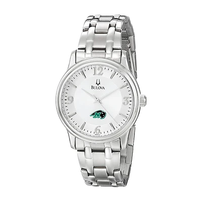 Men's Bulova  Silver Nichols College Bison Stainless Steel Quartz Watch