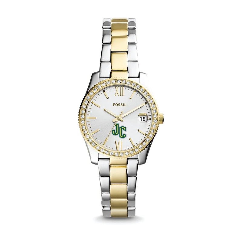 Women's Fossil Silver/Gold New Jersey City Gothic Knights Scarlette Mini Two-Tone Stainless Steel Watch