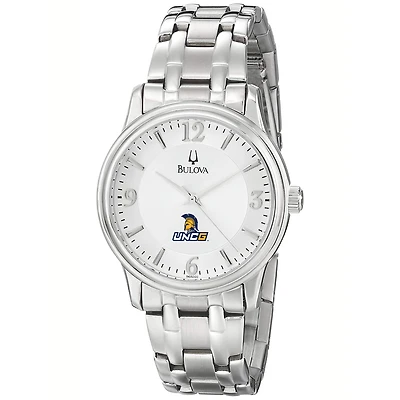 Men's Bulova  Silver UNC Greensboro Spartans Stainless Steel Quartz Watch