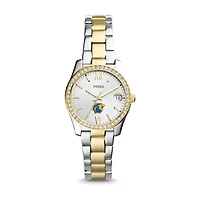 Women's Fossil  Silver/Gold College of New Jersey Lions Scarlette Mini Two-Tone Stainless Steel Watch