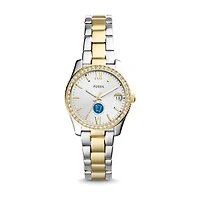 Women's Fossil  Silver/Gold Niagara Falls Culinary Institute Scarlette Mini Two-Tone Stainless Steel Watch