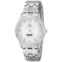 Men's Bulova  Silver Pace University Setters Stainless Steel Quartz Watch