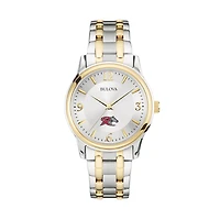 Men's Bulova  Silver/Gold Rider Broncs Two-Tone Stainless Steel Watch