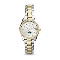 Women's Fossil  Silver/Gold Nichols College Bison Scarlette Mini Two-Tone Stainless Steel Watch