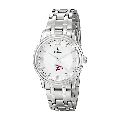 Men's Bulova  Silver Pierce College Raiders Stainless Steel Quartz Watch