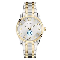 Men's Bulova  Silver/Gold Rockhurst Hawks Two-Tone Stainless Steel Watch